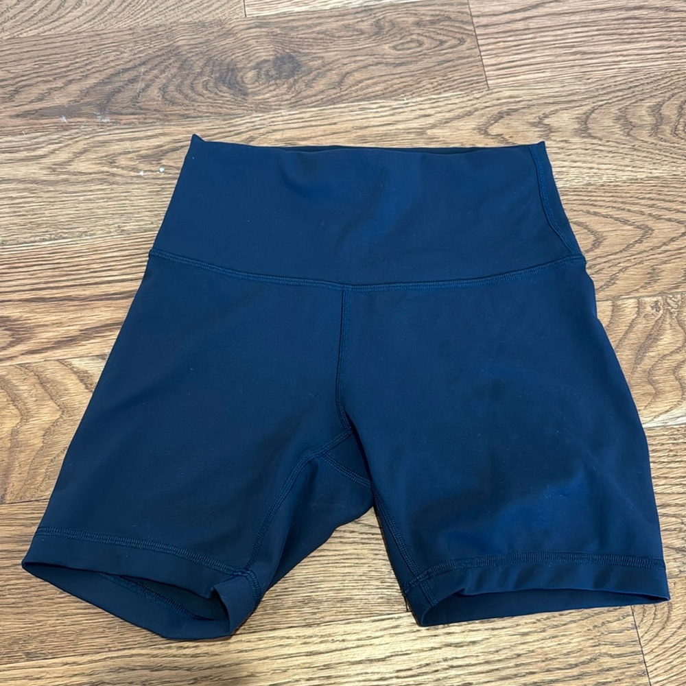 Navy Lululemon biker shorts